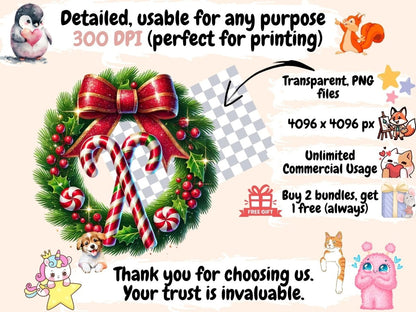 Christmas Wreaths (P2) Clipart christmas clipart - Wonders Artist