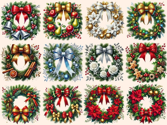 Vánoční věnce (P3) Clipart