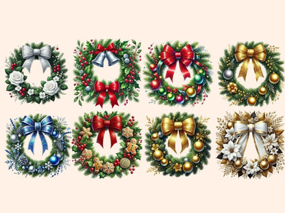 Christmas Wreaths (P3) Clipart christmas clipart - Wonders Artist