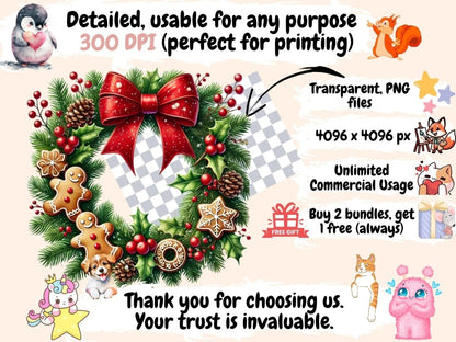 Christmas Wreaths (P3) Clipart christmas clipart - Wonders Artist