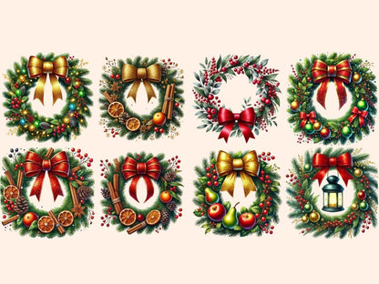 Christmas Wreaths (P4) Clipart christmas clipart - Wonders Artist