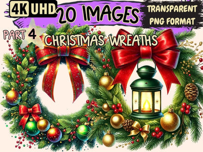 Christmas Wreaths (P4) Clipart christmas clipart - Wonders Artist