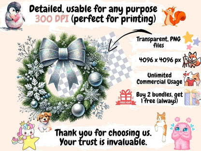 Christmas Wreaths (P4) Clipart christmas clipart - Wonders Artist