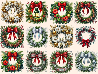 Christmas Wreaths (P4) Clipart christmas clipart - Wonders Artist