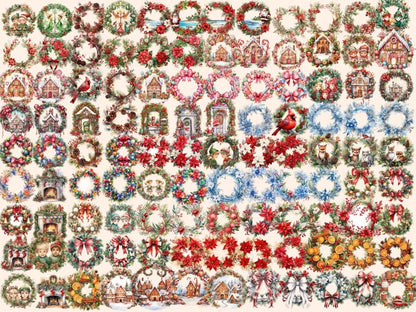 Christmas Wreaths Watercolor Clipart christmas clipart - Wonders Artist