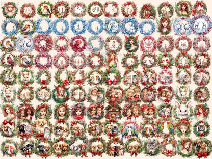 Christmas Wreaths Watercolor Clipart christmas clipart - Wonders Artist