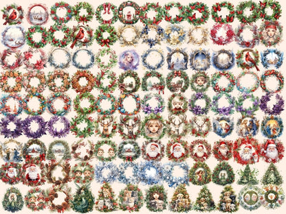 Christmas Wreaths Watercolor Clipart christmas clipart - Wonders Artist