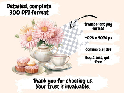 Chrysanthemum Flowers Watercolor Clipart botanical clipart - Wonders Artist