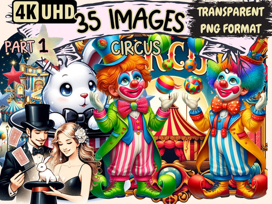 Circus Clipart - High - Quality Instant Digital Download for Creative Projects