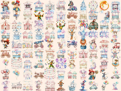 Circus Watercolor Clipart big top clipart - Wonders Artist