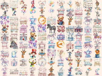 Circus Watercolor Clipart big top clipart - Wonders Artist