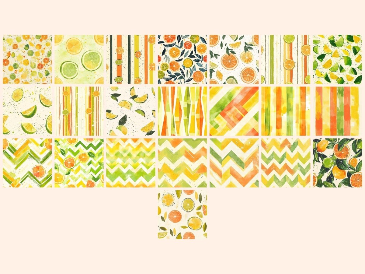Citrus Groove Seamless Pattern Digital Papers citrus digital citrus print citrus seamless - WondersArtist