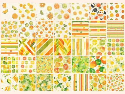 Citrus Groove Seamless Pattern Digital Papers citrus digital citrus print citrus seamless - WondersArtist