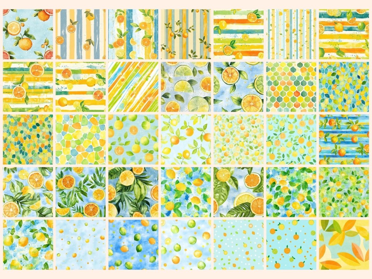 Citrus Orchard Seamless Pattern Digital Papers citrus orchard citrus print citrus seamless - WondersArtist