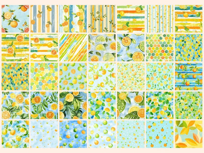 Citrus Orchard Seamless Pattern Digital Papers citrus orchard citrus print citrus seamless - WondersArtist
