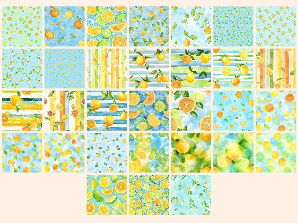 Citrus Orchard Seamless Pattern Digital Papers citrus orchard citrus print citrus seamless - WondersArtist