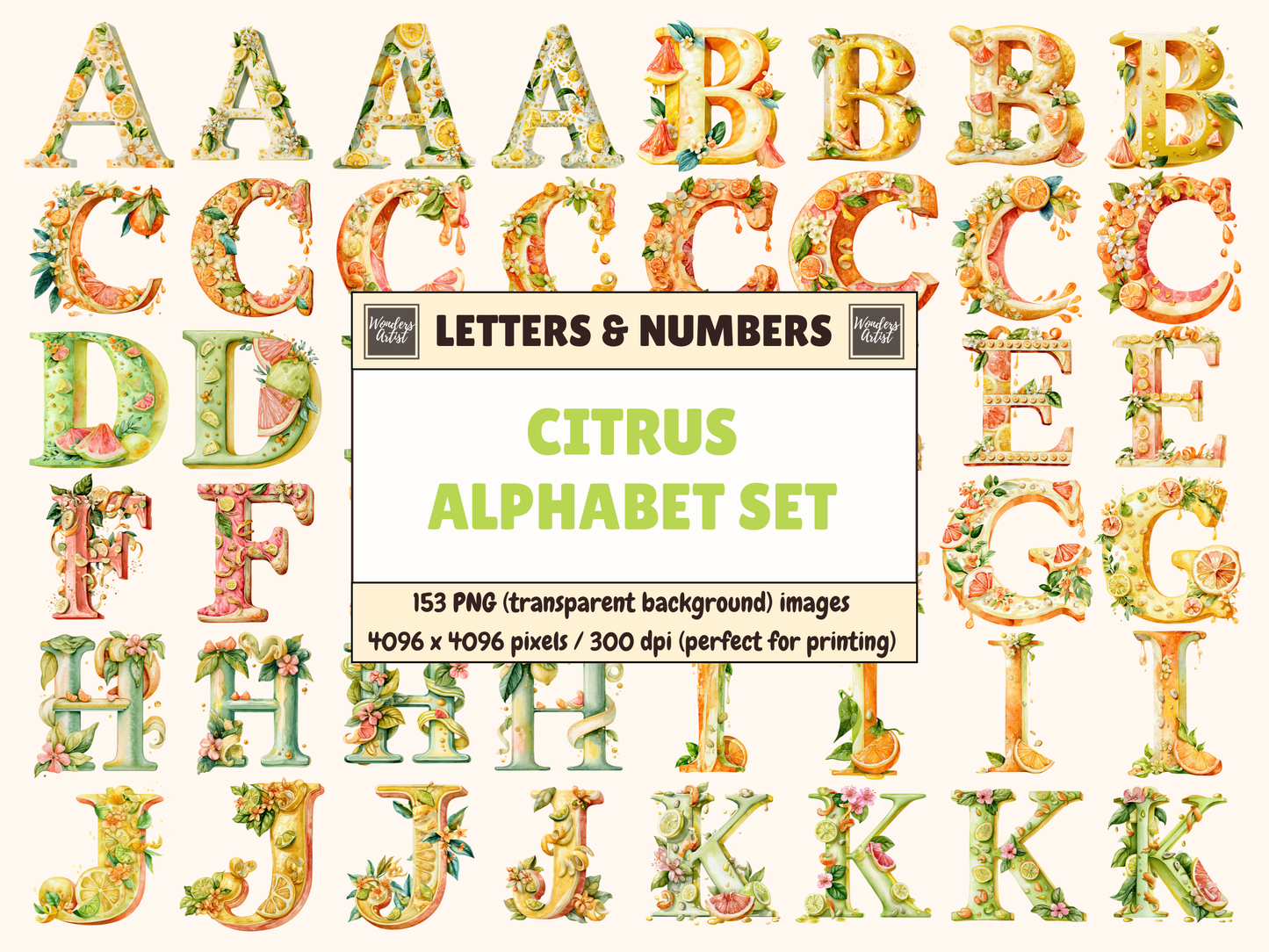 Citrus Alphabet & Numbers