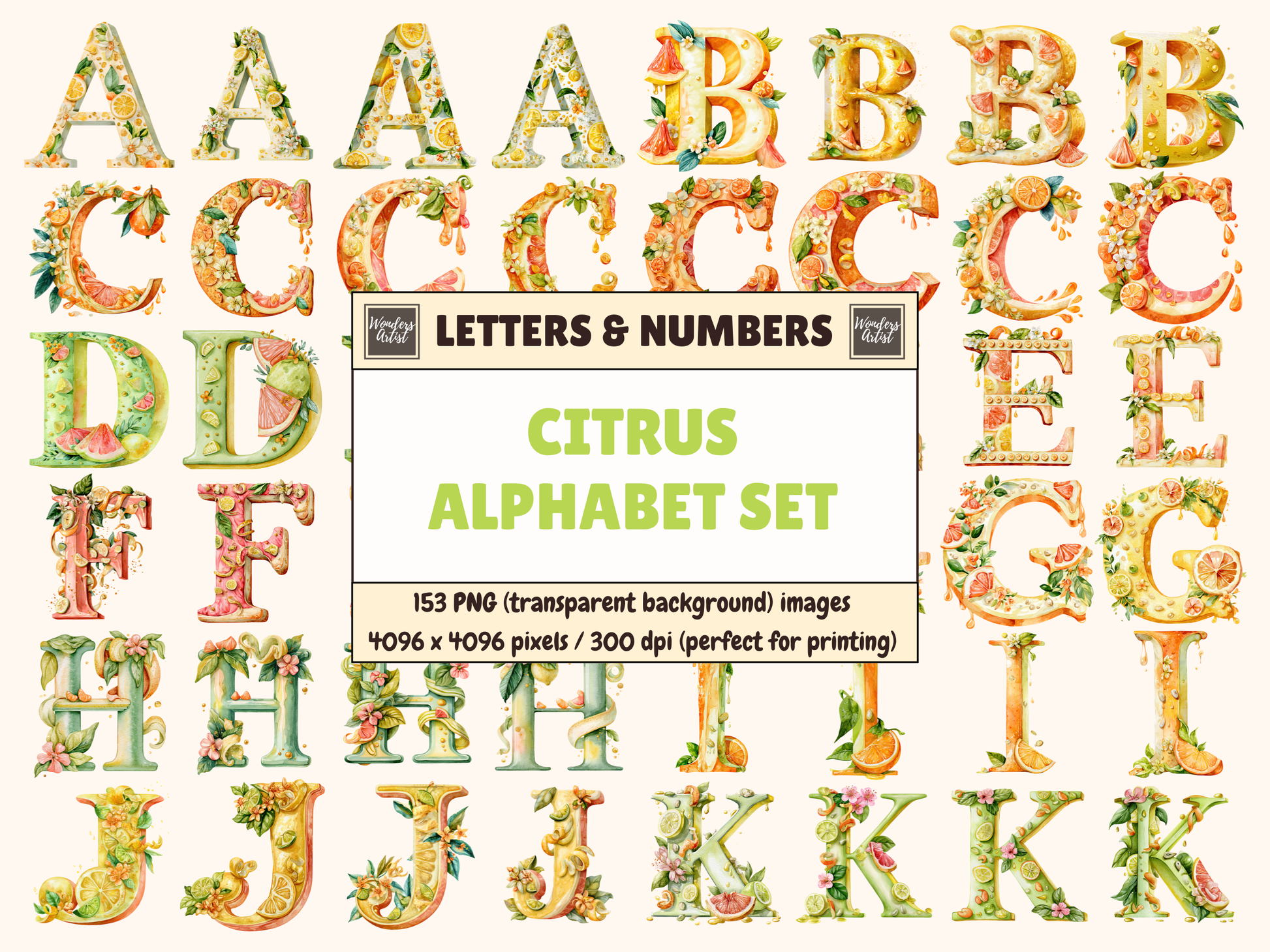 Citrus Alphabet & Numbers