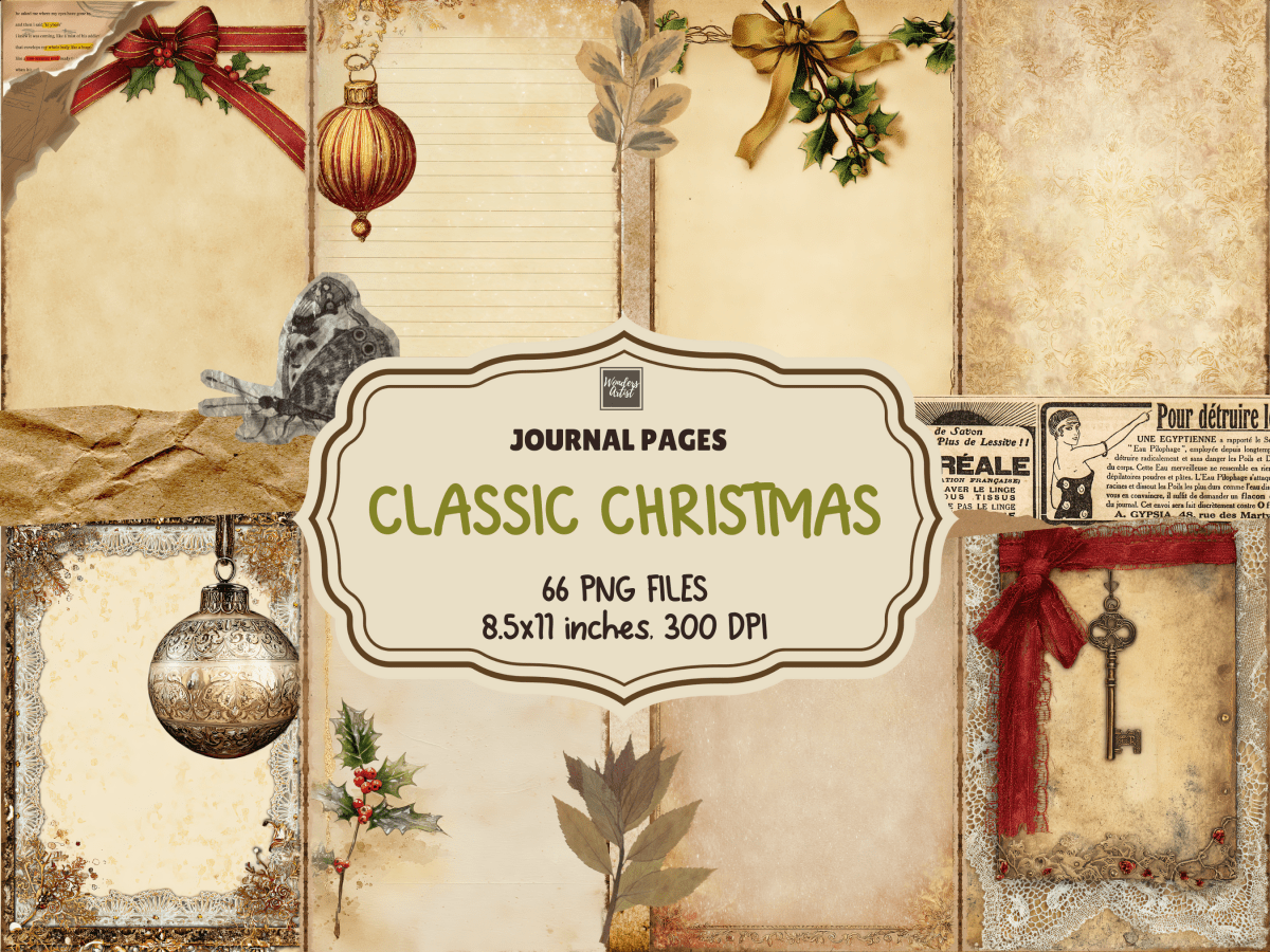 Classic Christmas Journal Pages All Bundles Journal Pages new bundles all - WondersArtist