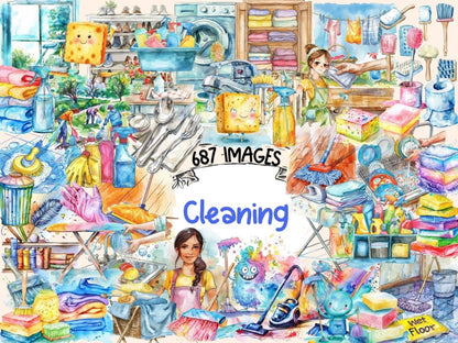 Cleaning Watercolor Clipart clean clipart - Wonders Artist