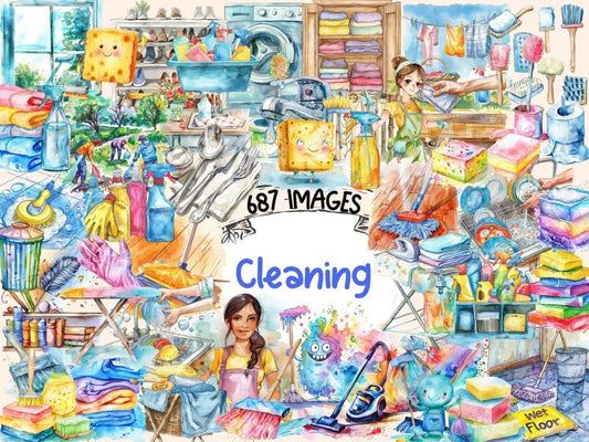 Cleaning Watercolor Clipart clean clipart - Wonders Artist