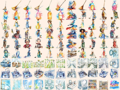 Cleaning Watercolor Clipart clean clipart - Wonders Artist