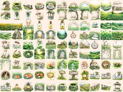 Clover Fields Watercolor Clipart Clover Clipart - Wonders Artist