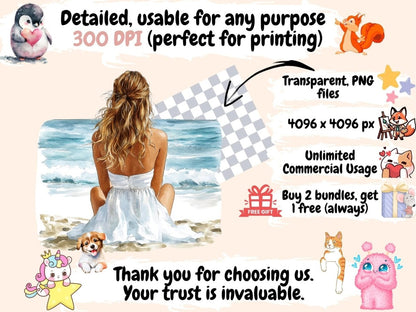 Coastal Breeze Watercolor Clipart dark clipart dark floral clipart fantasy clipart - WondersArtist