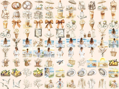 Coastal Breeze Watercolor Clipart dark clipart dark floral clipart fantasy clipart - WondersArtist