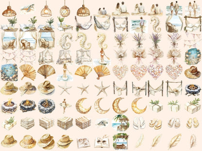 Coastal Breeze Watercolor Clipart dark clipart dark floral clipart fantasy clipart - WondersArtist