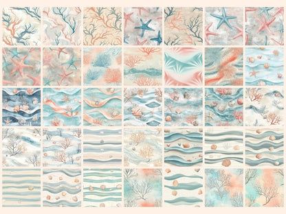 Coastal Haze Seamless Digital Paper Beach Haze Paper - Wonders Artist