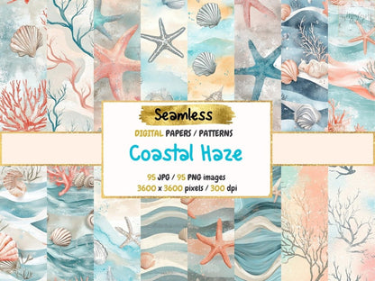 Coastal Haze Seamless Digital Paper Beach Haze Paper - Wonders Artist