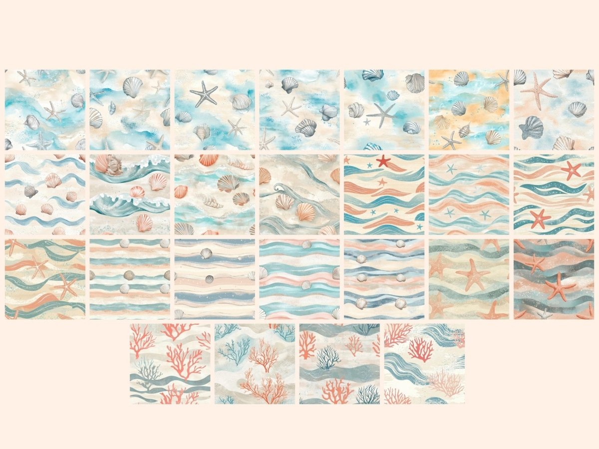 Coastal Haze Seamless Digital Paper Beach Haze Paper - Wonders Artist