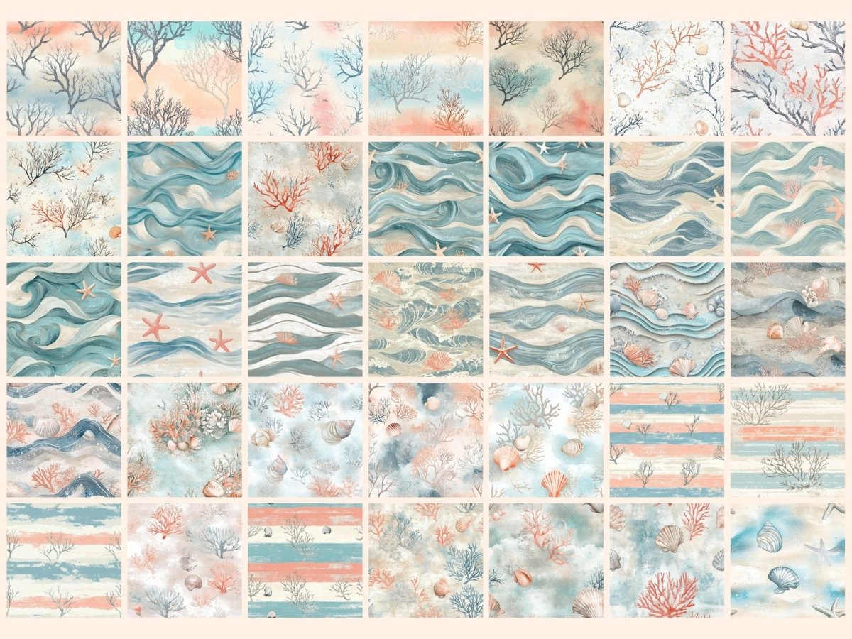 Coastal Haze Seamless Digital Paper Beach Haze Paper - Wonders Artist