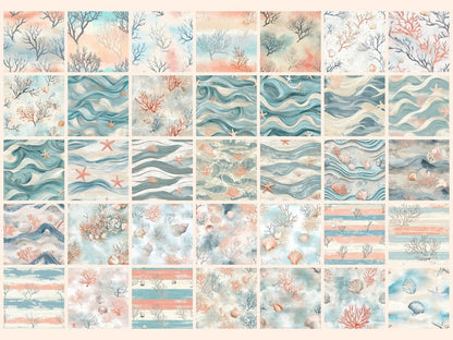 Coastal Haze Seamless Digital Paper Beach Haze Paper - Wonders Artist