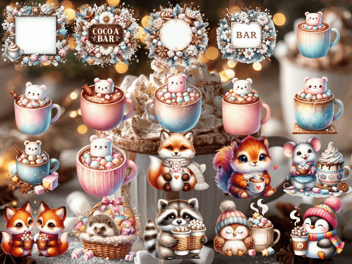 Cocoa & Marshmallows Clipart (LIMITED EDITION) image 5