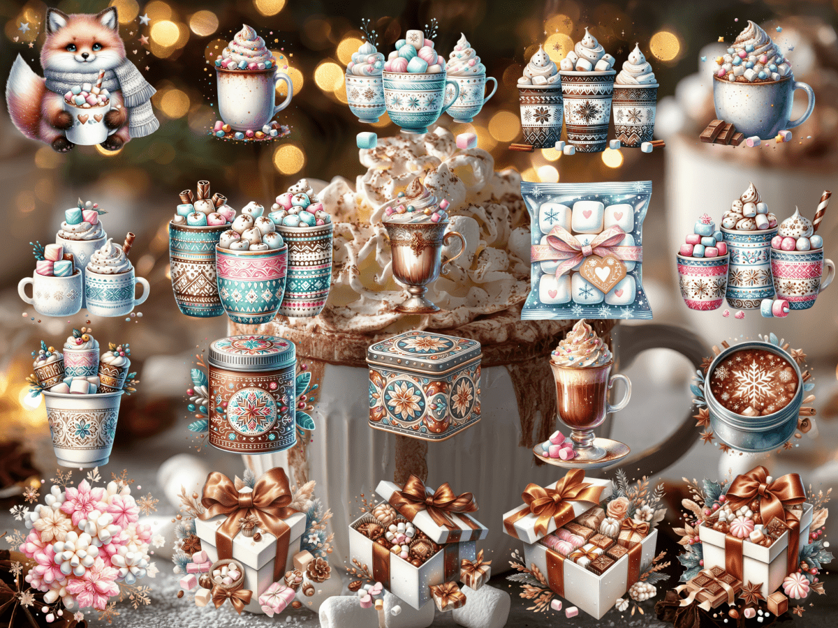 Cocoa & Marshmallows Clipart (LIMITED EDITION) image 3
