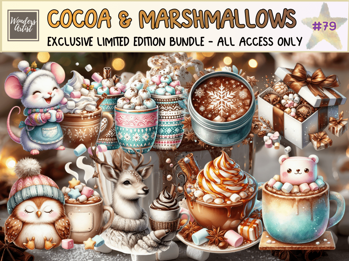 Cocoa & Marshmallows Clipart (LIMITED EDITION) image 1