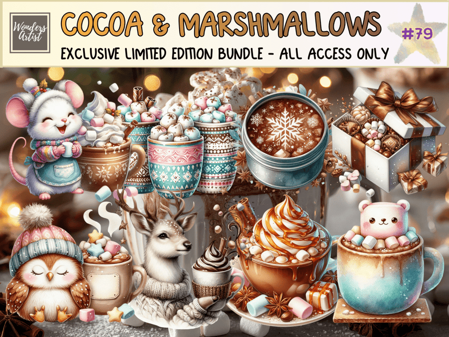 Cocoa & Marshmallows Clipart (LIMITED EDITION)