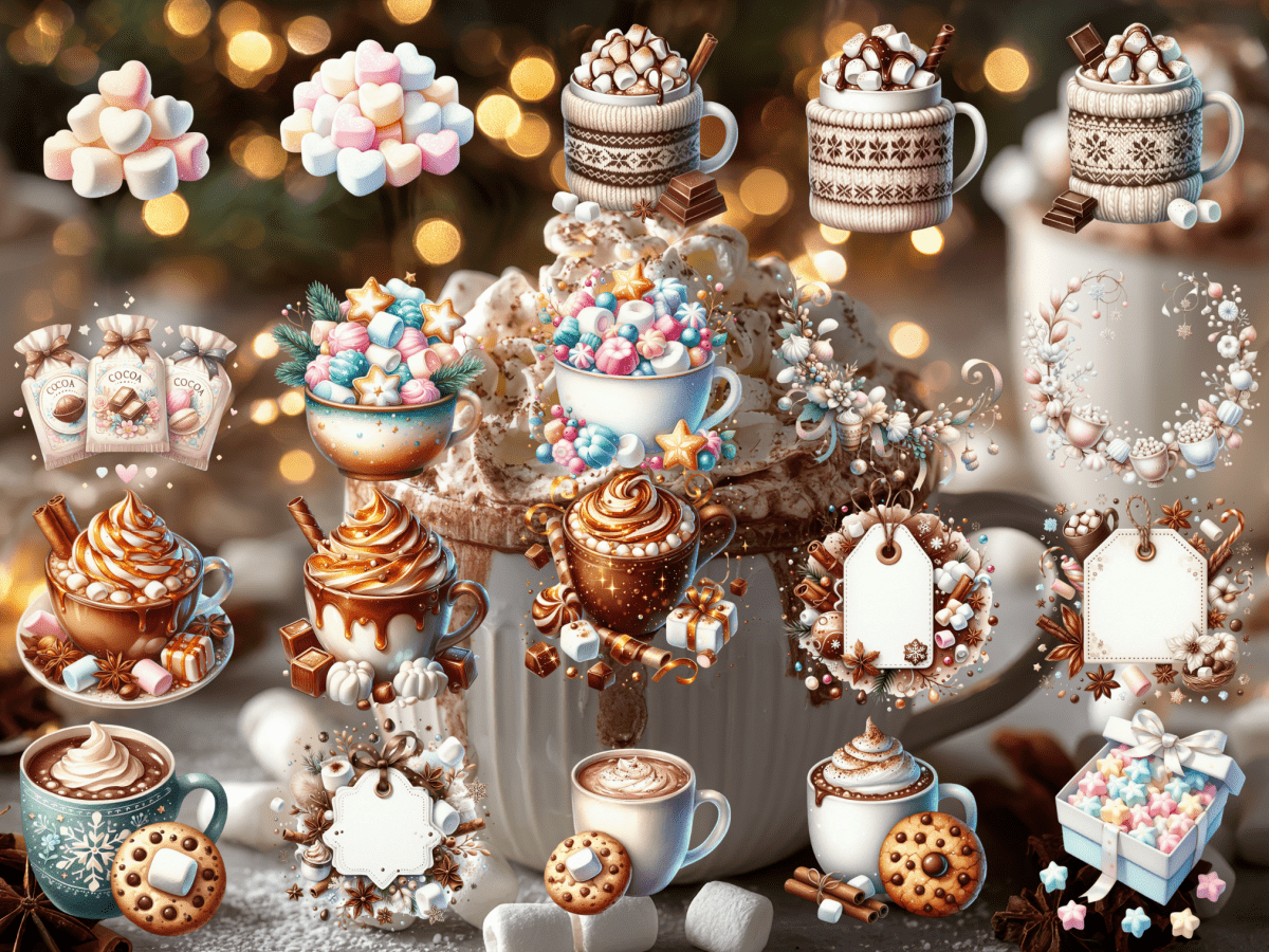 Cocoa & Marshmallows Clipart (LIMITED EDITION) image 4
