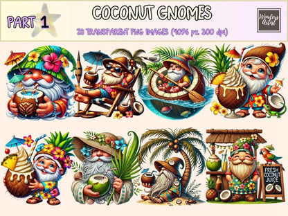 Coconut Gnomes Clipart beach gnome clipart - Wonders Artist