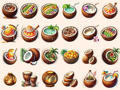 Coconut Shells Clipart beach clipart beach coconut png coconut clipart - WondersArtist