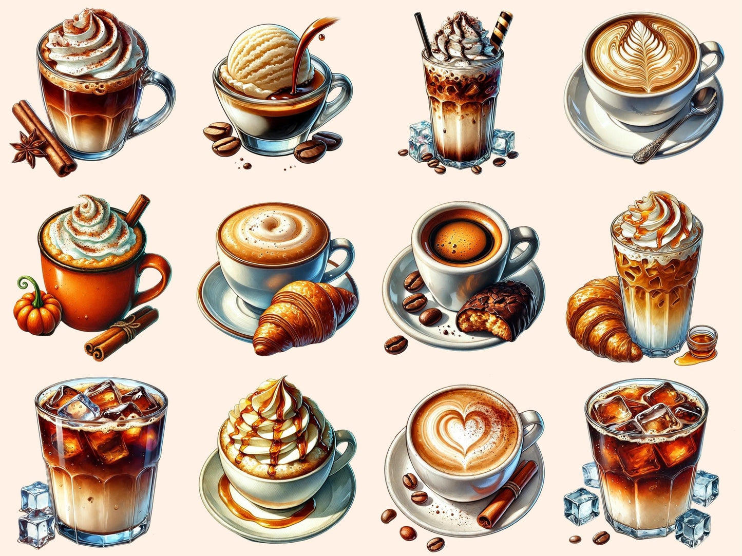 Coffee Addiction (P2) Clipart - High - Quality Instant Digital Download for Creative Projects