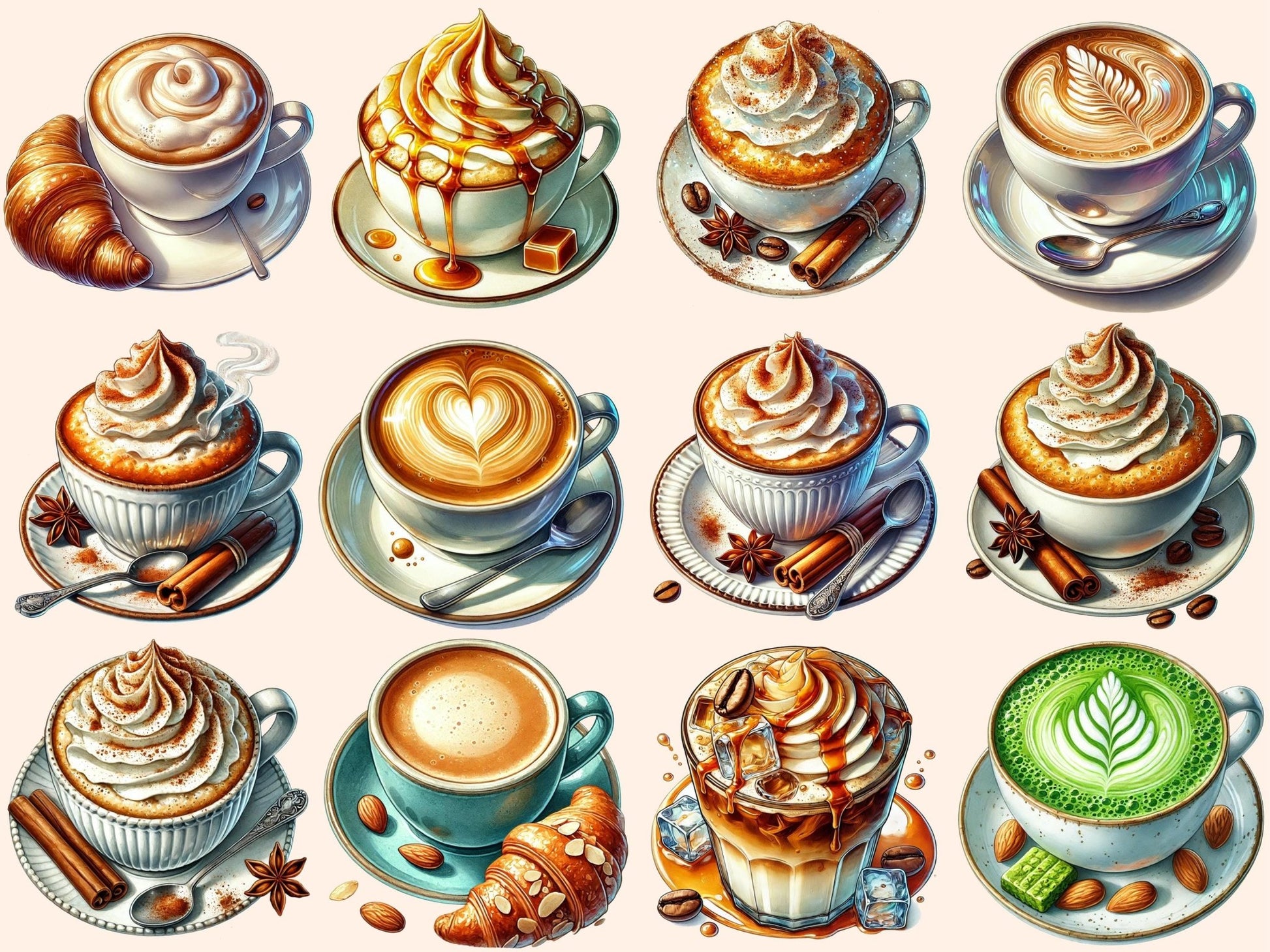 Coffee Addiction (P2) Clipart - High - Quality Instant Digital Download for Creative Projects