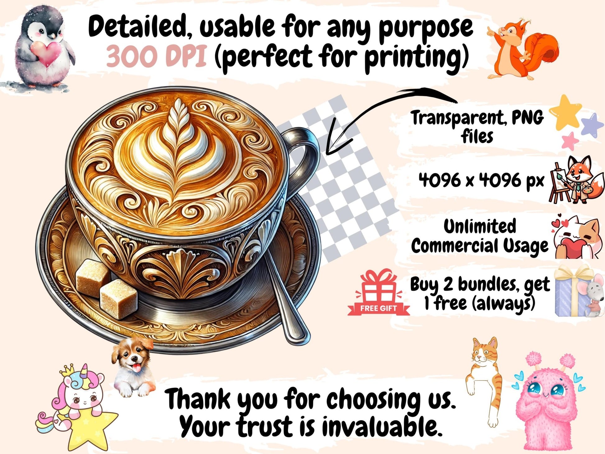 Coffee Addiction (P2) Clipart - High - Quality Instant Digital Download for Creative Projects