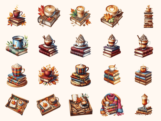 Coffee & Books Clipart