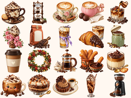 Coffee Clipart — preview grid 2