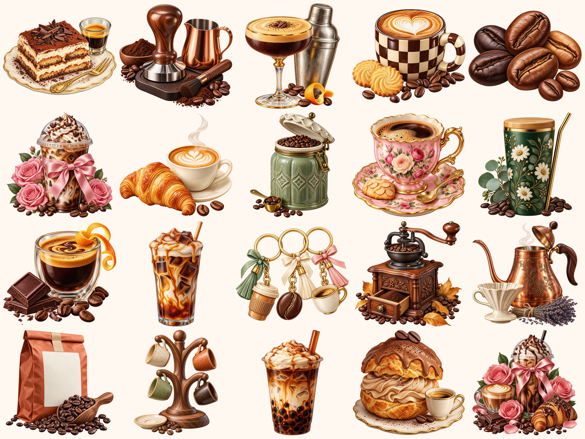 Coffee Clipart — preview grid 5
