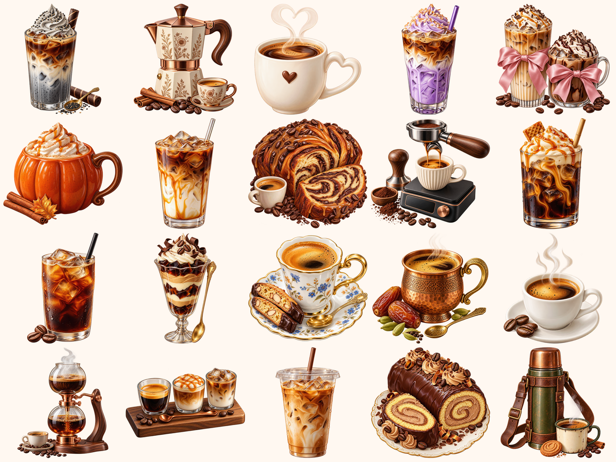Coffee Clipart — preview grid 9