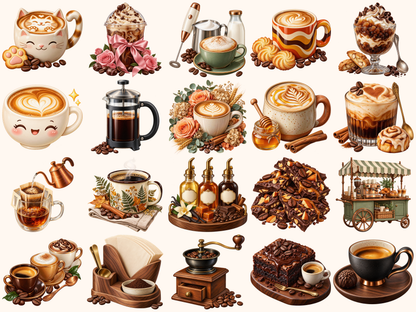 Coffee Clipart — preview grid 10